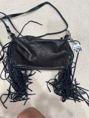 Holy Cow Couture Itty Bitty Designer black embossed leather